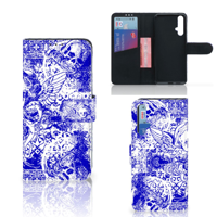 Telefoonhoesje met Naam Honor 20 Angel Skull Blauw