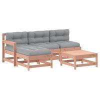 vidaXL 5-delige Loungeset met kussens massief douglashout, lounge set, tuinmeubel, tuin meubel, tuinset, tuinmeubilair, tuinmeubelset, tuinmeubel set