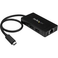 StarTech.com 3 poorts USB C naar USB-A hub met Gigabit Ethernet - USB-C naar 3x USB-A - USB 3.0 (5Gbps) - Inclusief voedingsadapter