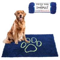 Dog Gone Smart Dirty Dog microvezel deurmat, super absorberend, machinewasbaar met antislip achterkant, groot, marine