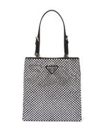 Prada sac seau en satin à ornements en cristal - Noir