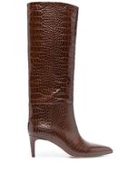 Paris Texas bottes en cuir à effet peau de crocodile 65 mm - Marron