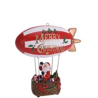 Christmas Decoration kerstdorp zeppelin - draaiende kerstman met licht   - - thumbnail