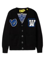 Off-White Kids cardigan à patch logo Ow - Bleu