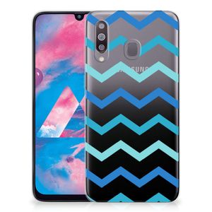 Samsung Galaxy M30 TPU bumper Zigzag Blauw