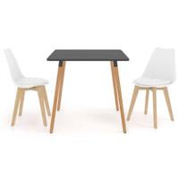 Vidaxl 3-delige Eethoek Wit