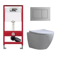 Tece Toiletset – Inbouw WC Hangtoilet Wandcloset – Shorty Flatline Tece Now Mat Chroom