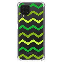 Samsung Galaxy A12 Doorzichtige Silicone Hoesje Zigzag Groen - thumbnail