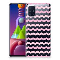 Samsung Galaxy M51 TPU bumper Waves Roze