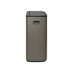 Brabantia Bo Touch Bin 60 l Rechthoekig Kunststof Zwart, Platina