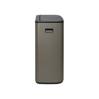 Brabantia Bo Touch Bin 60 l Rechthoekig Kunststof Zwart, Platina - thumbnail