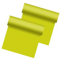 Duni tafelloper - 2x - papier - limegroen - 480 x 40 cm - thumbnail