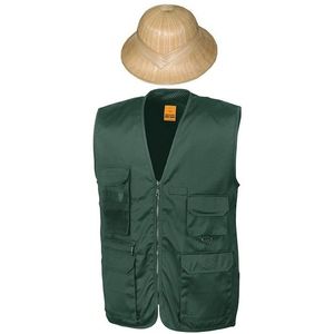 Safari/jungle verkleedset vest en hoed groen voor volwassenen