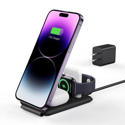 HaloLock™ 3-in-1 Travel Wireless Charging Set - Black - US Plug HaloLock™ 3-in-1 Travel Wireless Charging Set - Black - US Plug