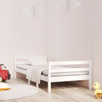 Bedframe massief grenenhout wit 75x190 cm