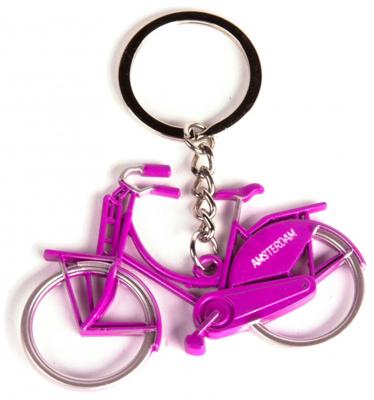 Matix sleutelhanger Amsterdam fiets 7 cm staal fuchsia Matix sleutelhanger Amsterdam fiets 7 cm staal fuchsia