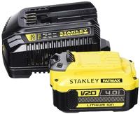 Stanley FatMax accu starter kit SFMCB14M1 (18 volt, 4.0 Ah, voor instap in het V20-accusysteem van Stanley FatMax, incl. 1x snellader, 1x 4.0Ah Li-Ion batterijen)