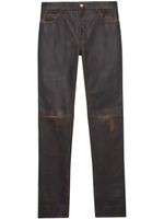 Courrèges pantalon droit à effet usé - Marron