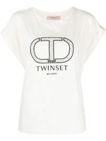 TWINSET t-shirt en coton à logo brodé - Tons neutres - thumbnail