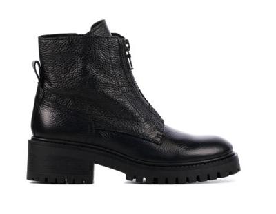 Lina Locchi Dames Enkellaarsjes in Leder (Zwart)