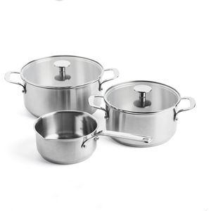 KitchenAid Stainless Steel Kookpannenset - 3 delig - Inclusief 2 Deksels