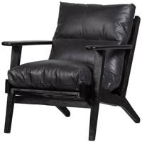 BePureHome Houston Fauteuil - Leer- Zwart - 86x71x71