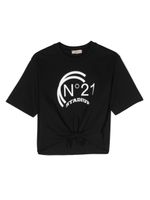 Nº21 Kids t-shirt en coton à logo imprimé - Noir