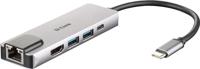 D-Link DUB-M520 5-in-1 USB-C Hub (docking station, ondersteunt Windows, Mac OS X, Linux, HDMI/RJ45/USB 3.0/USB C)