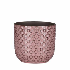 Mica Decorations Plantenpot - keramiek - roze - 12 x 11 cm   -