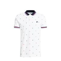 WE Fashion slim fit polo met all over print wit