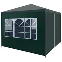 vidaXL Partytent 3x3 m PE Groen Feesttent Tuintent Tuin Feest Tent Partytenten