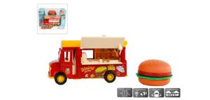 Foodtruck Hamburger Die Cast Pull Back Licht En Geluid Met Magnetic Induction