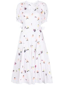 3.1 Phillip Lim robe à fleurs brodées - Blanc