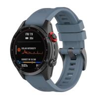 By Qubix - Siliconen sportbandje - Grijsblauw - Compatible met Garmin Tactix 8-47mm - Compatible Garmin bandje - Bandbreedte: 22mm