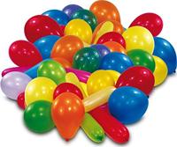 Amscan 9199 Latexballon, vormen en kleuren, 100 stuks, op kleur gesorteerd, ballon