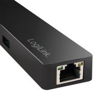 LogiLink UA0313 interface hub USB 3.2 Gen 1 (3.1 Gen 1) Type-C 5000 Mbit/s Zwart - thumbnail