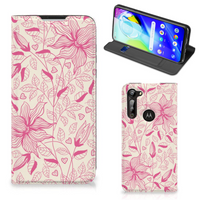 Motorola Moto G8 Power Smart Cover Pink Flowers