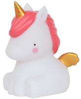 A Little Lovely Company nachtlamp Eenhoorn meisjes 12,5 cm PVC wit/roze