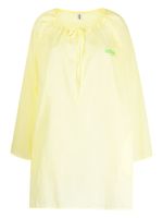 Moschino robe évasée à logo imprimé - Jaune