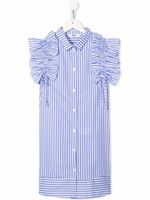 MSGM Kids robe-chemise à rayures - Bleu - thumbnail