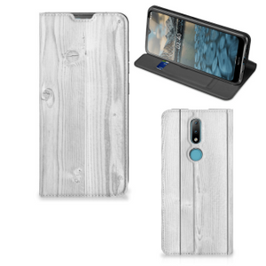 Nokia 2.4 Book Wallet Case White Wood