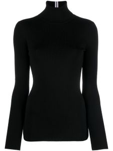 Victoria Beckham pull en maille nervurée à logo brodé - Noir