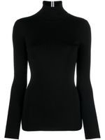 Victoria Beckham pull en maille nervurée à logo brodé - Noir - thumbnail