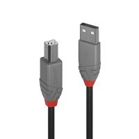 Lindy 1 m USB 2.0 printerkabel, USB-A naar USB-B-kabel, scanner en printerkabel voor HP, Canon, Dell, Epson, Brother, elektrische piano, Anthra lijn