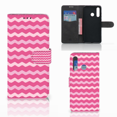 Huawei Nova 4 Telefoon Hoesje Waves Pink Huawei Nova 4 Telefoon Hoesje Waves Pink