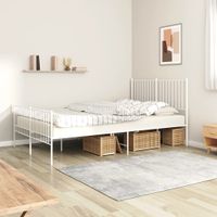 Bedframe met hoofd- en voeteneinde metaal wit 140x190 cm