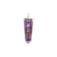 Amethist chakra punthanger - 6 cm - paars - 6 cm