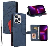 Bi-Color Series iPhone 14 Pro Wallet Case - Blauw - thumbnail