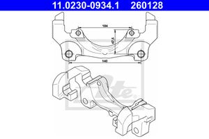 Houder, remklauw ATE, u.a. für Land Rover, Ford, Volvo