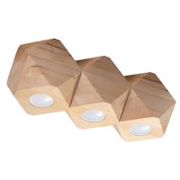 Sollux Plafondlamp Woody 3 lichts L 36 cm hout - thumbnail